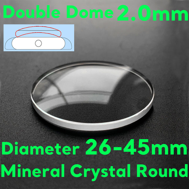 Vintage Watch Crystal - Cúpula dupla 2.0mm de espessura mineral