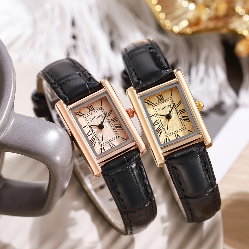 Vintage Watch Crystal - Relógio Vintage Feminino com Pulseira Retangular