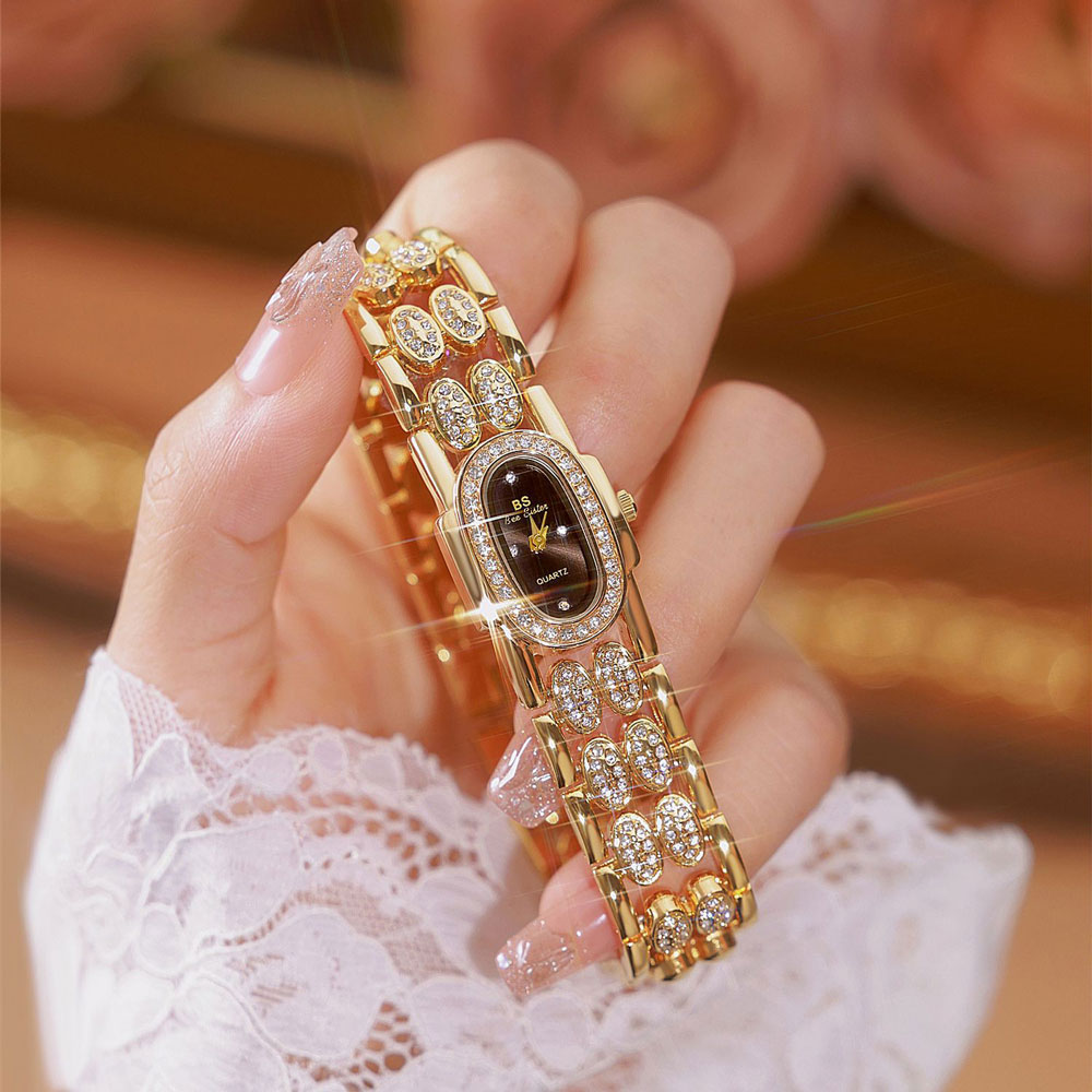 Vintage Watch Crystal - Relógios de moda pulseira de ouro