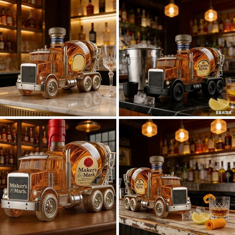 Vintage Collectible Liquor Bottles - Conjunto de Decantador de Uísque em